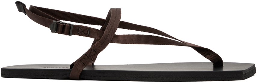 AURALEE: Black Foot The Coacher Edition Belted Sandals | SSENSE Canada