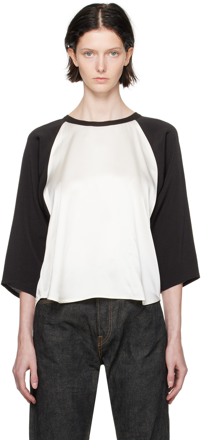 Black & White Paneled Long Sleeve T-Shirt