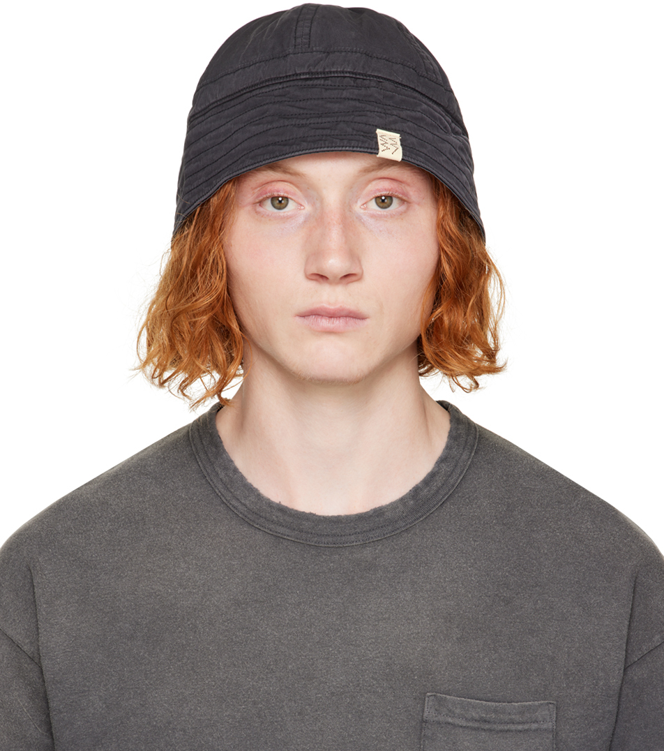 visvim: Black Quilted Bucket Hat | SSENSE Canada