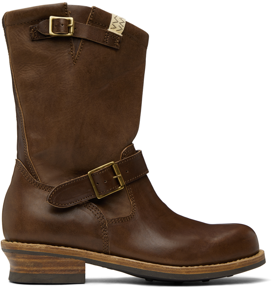 Visvim Landers Buckled Leather Boots In Brown