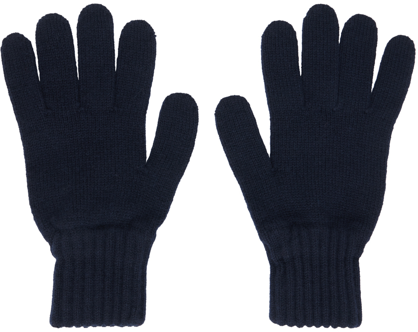 Navy Lambswool Gloves