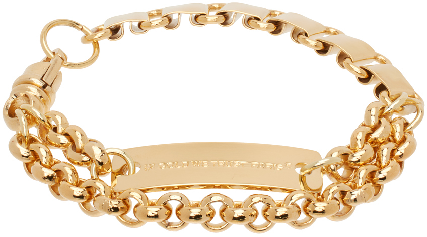 IN GOLD WE TRUST PARIS SSENSE Exclusive Gold Multi Chains Bracelet