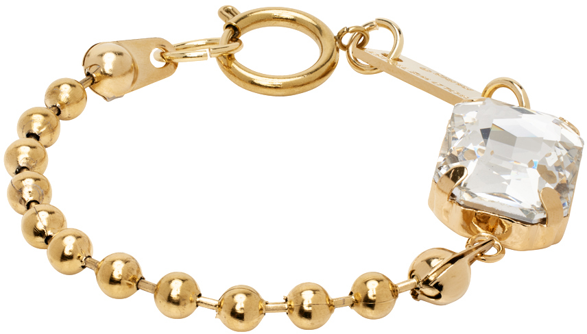 IN GOLD WE TRUST PARIS Gold Crystal Ball Chain Bracelet
