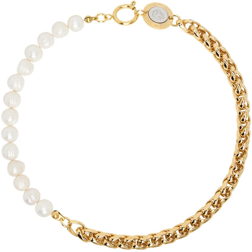IN GOLD WE TRUST PARIS Gold & White Freshwater Pearl Necklace