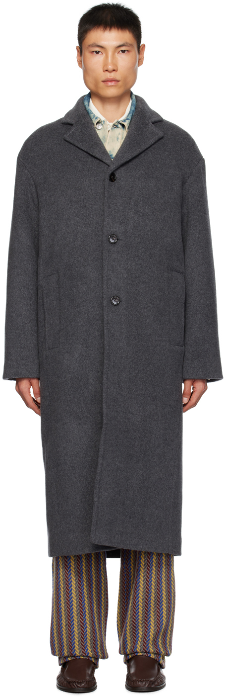 Shop Séfr Gray Amo Coat In Cashmere Twill