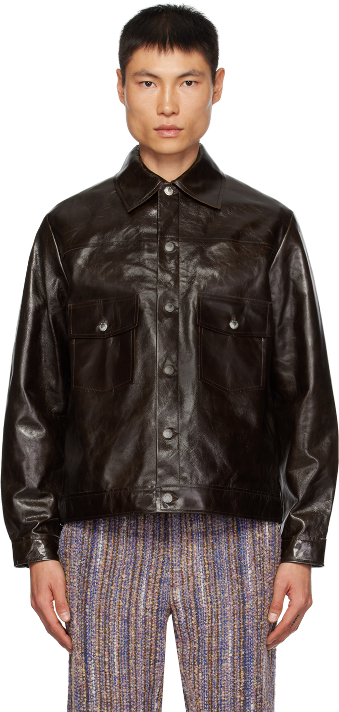 Séfr Burgundy Lorenzo Leather Jacket