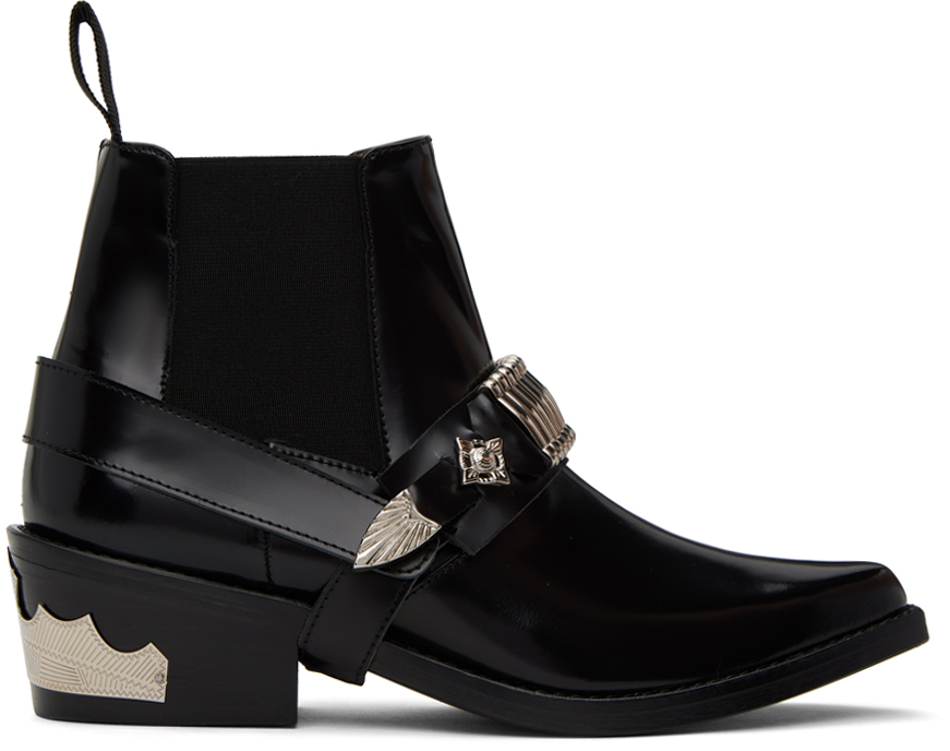 Black Ankle Strap Chelsea Boots