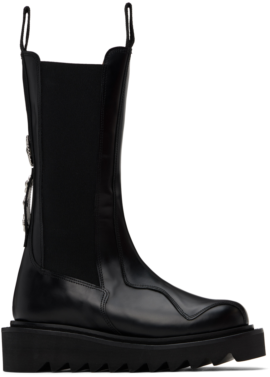 TOGA SSENSE EXCLUSIVE BLACK CHELSEA BOOTS 