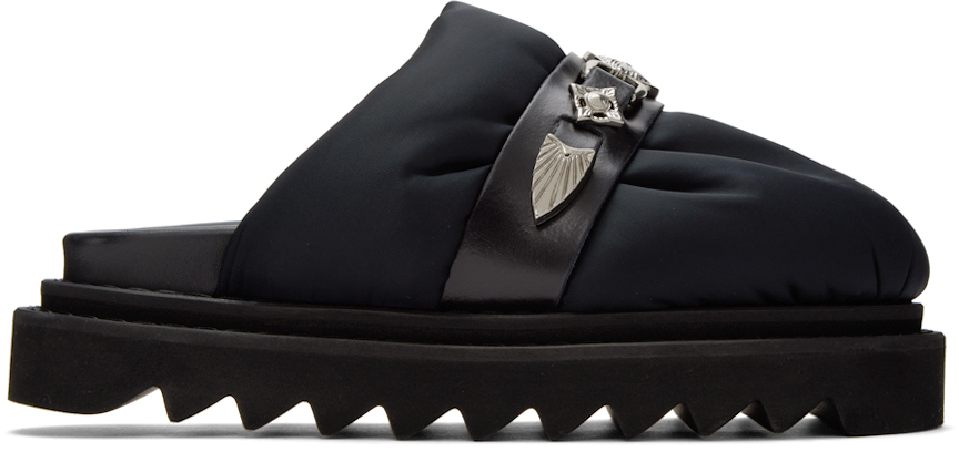 Shop Toga Black Padded Loafers In Aj1280 - Black