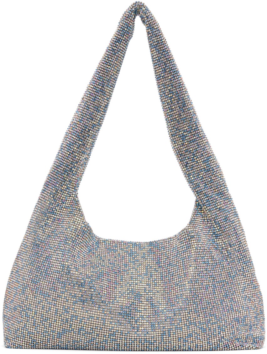 Blue Crystal Mesh Armpit Bag