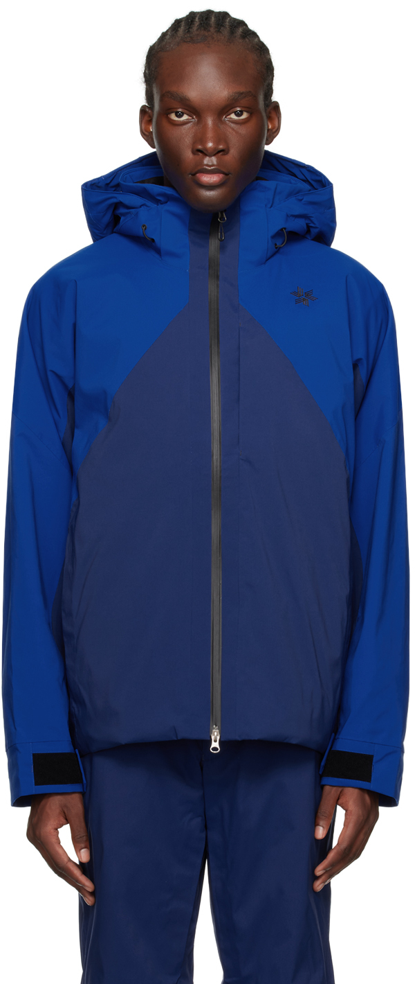 Goldwin Panelled-design Hooded Jacket In Blue