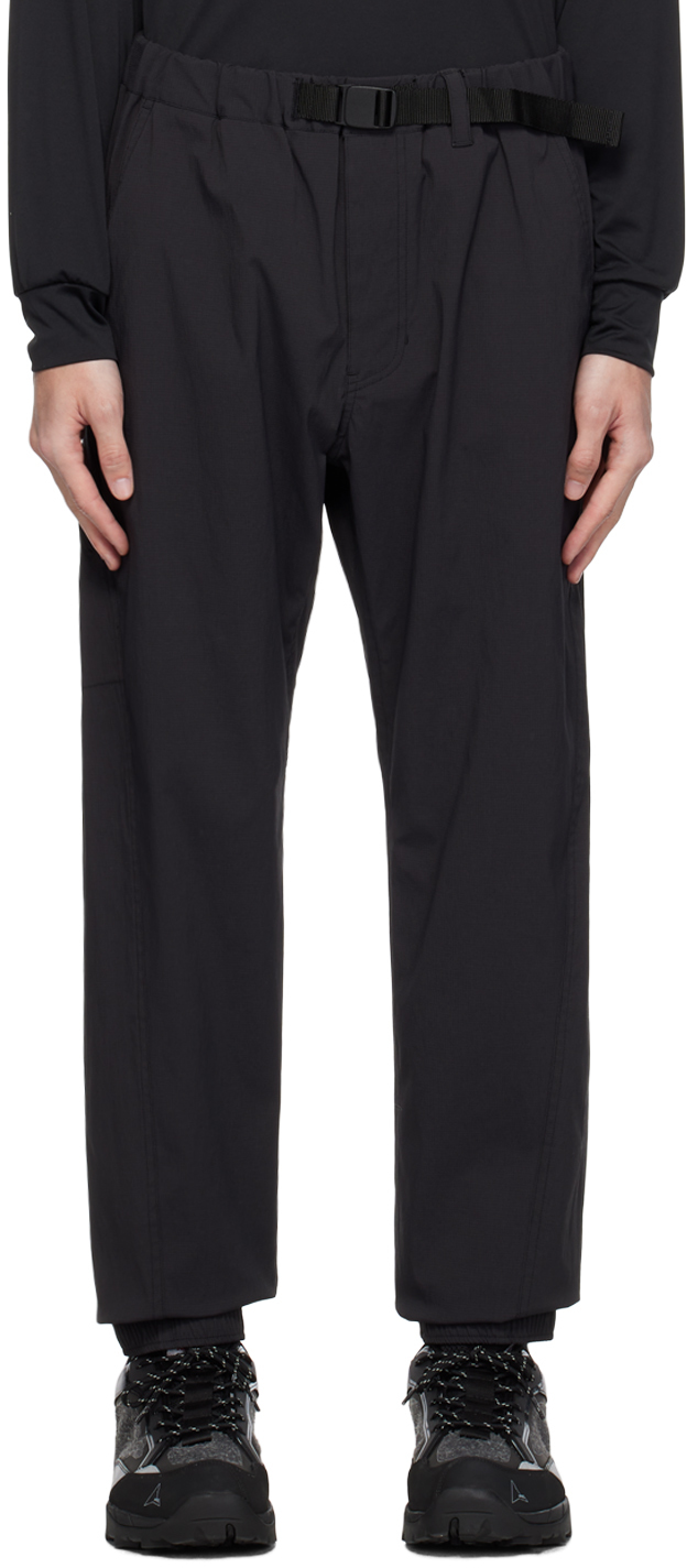 Black Belted Trousers by Goldwin on Sale