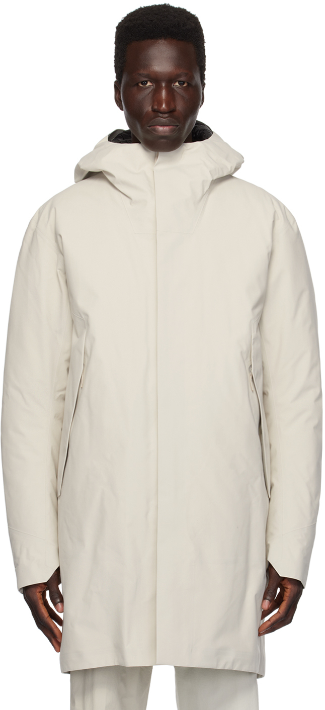 Veilance Off-white Monitor Down Coat In Dark Cocoon
