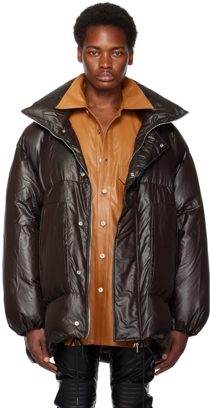 Brown Quilted Down Jacket