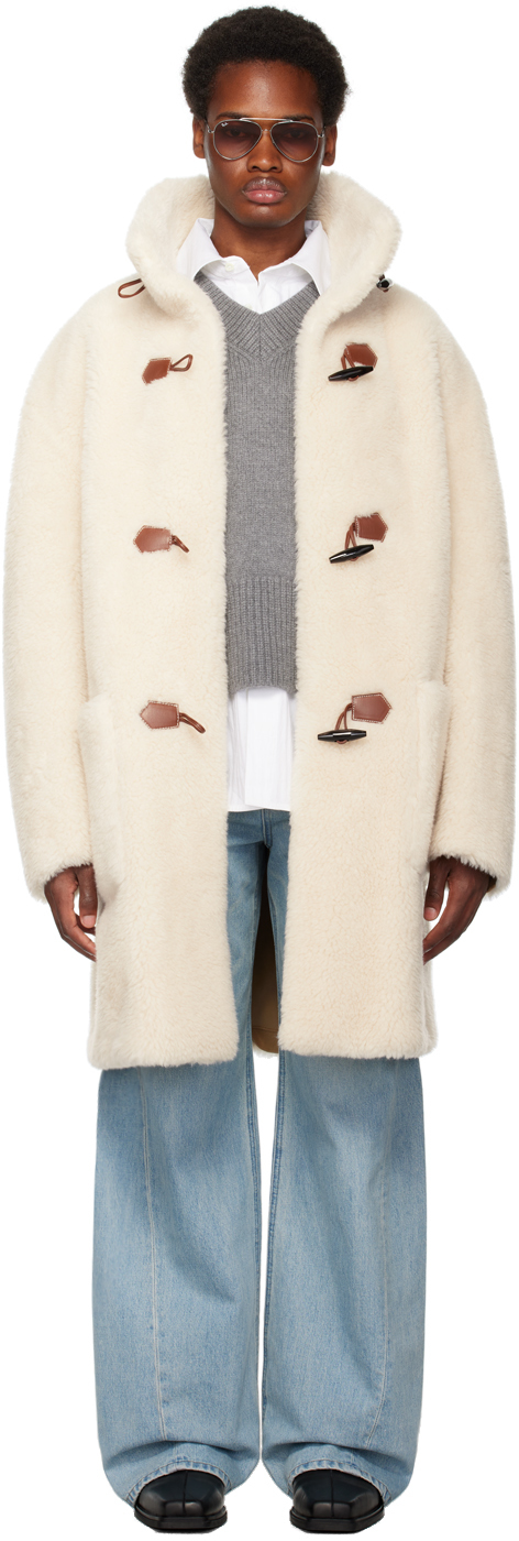 Off-White Oversized Faux-Shearling Coat