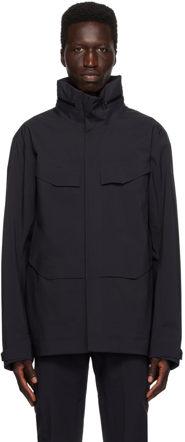 Veilance Foldable Hooded Jacket With Concealed Design In Black