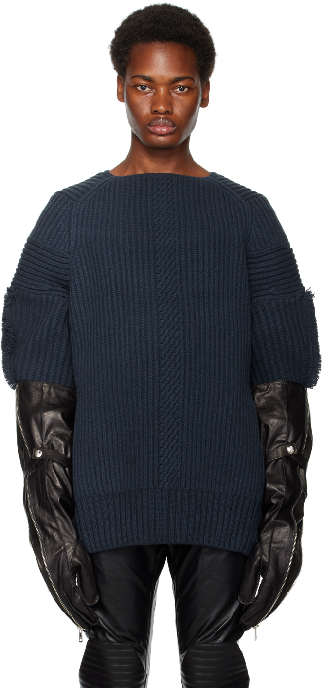 Blue Fringe Sweater