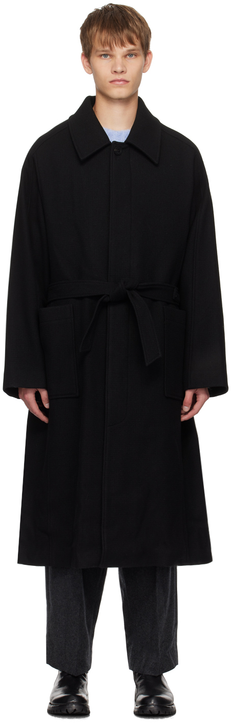 LE17SEPTEMBRE: Black Balmacaan Coat | SSENSE Canada