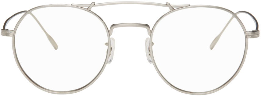 Shop Oliver Peoples Silver Reymont Glasses