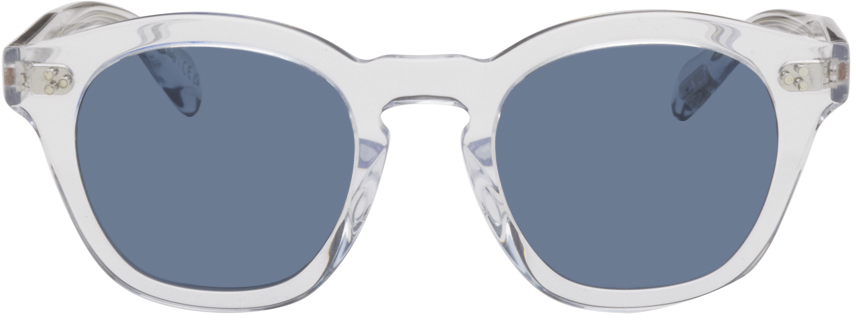 Oliver Peoples Boudreau L.a. Square Sunglasses, 48mm In White/blue Solid