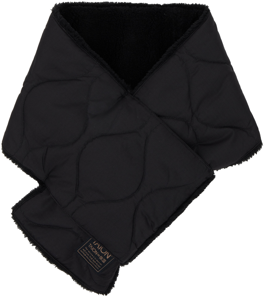 Reversible Black Military Down Scarf by TAION on Sale