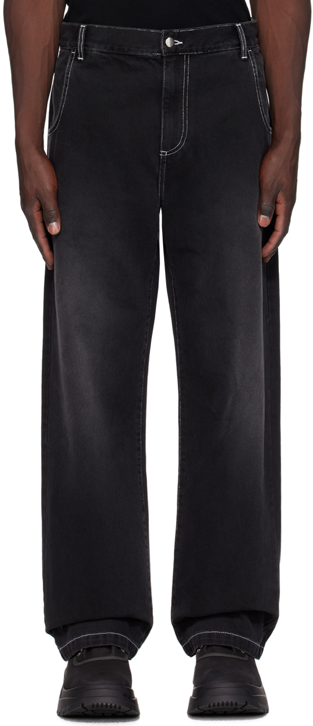 Mfpen Ssense Exclusive Black Jeans In Black/white