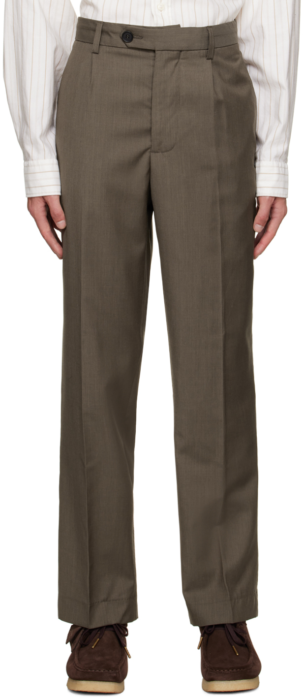 mfpen: Brown Formal Trousers | SSENSE