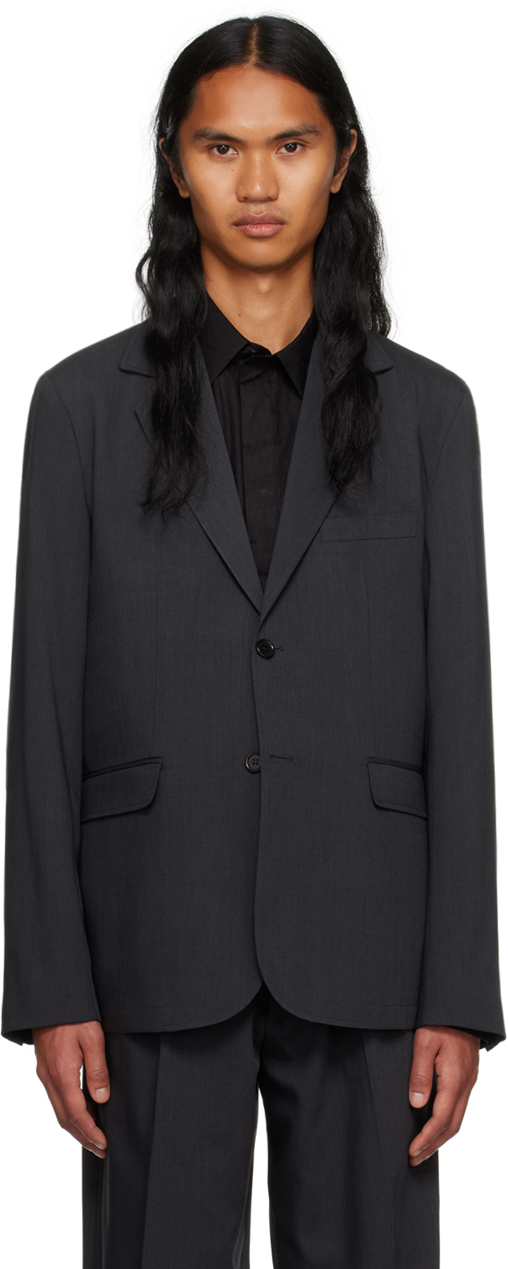 Mfpen Ssense Exclusive Gray Blazer In Dark Grey Wool