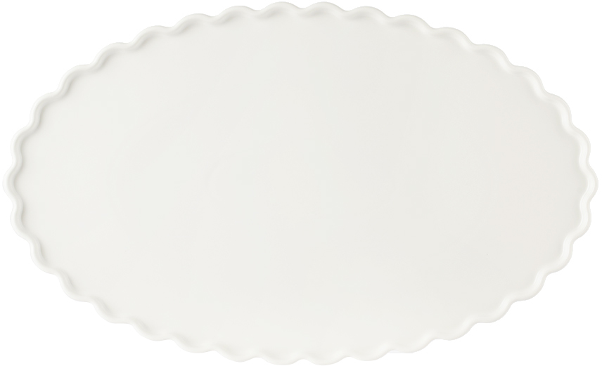 Fazeek White Wave Oval Platter