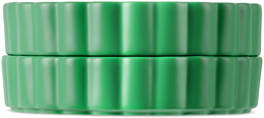 Fazeek Green Wave Bowl Set In Forest Green