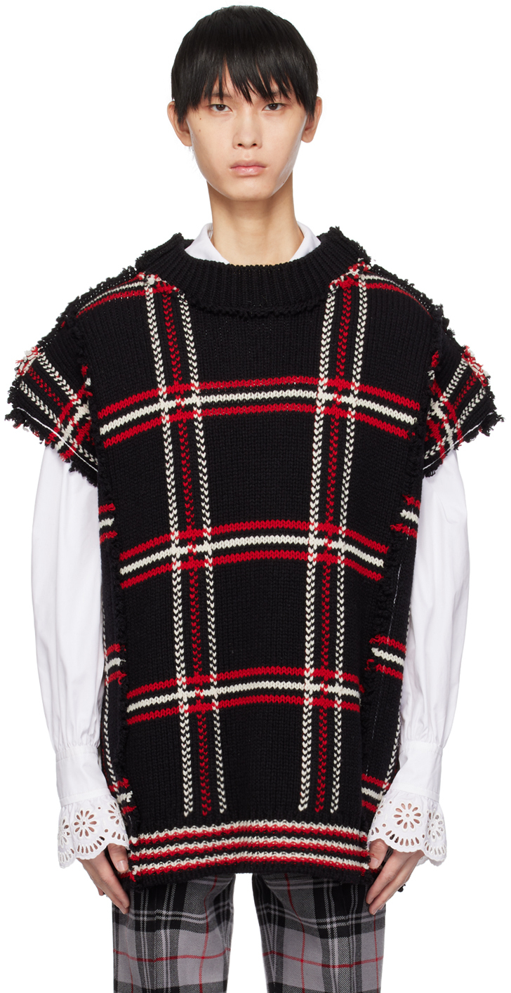 Meryll Rogge Black Check Sweater In Black Multi