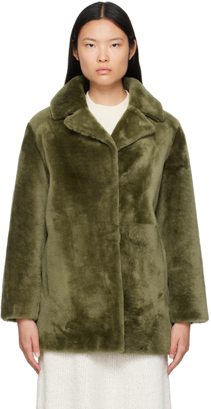 Green Notched Lapel Coat