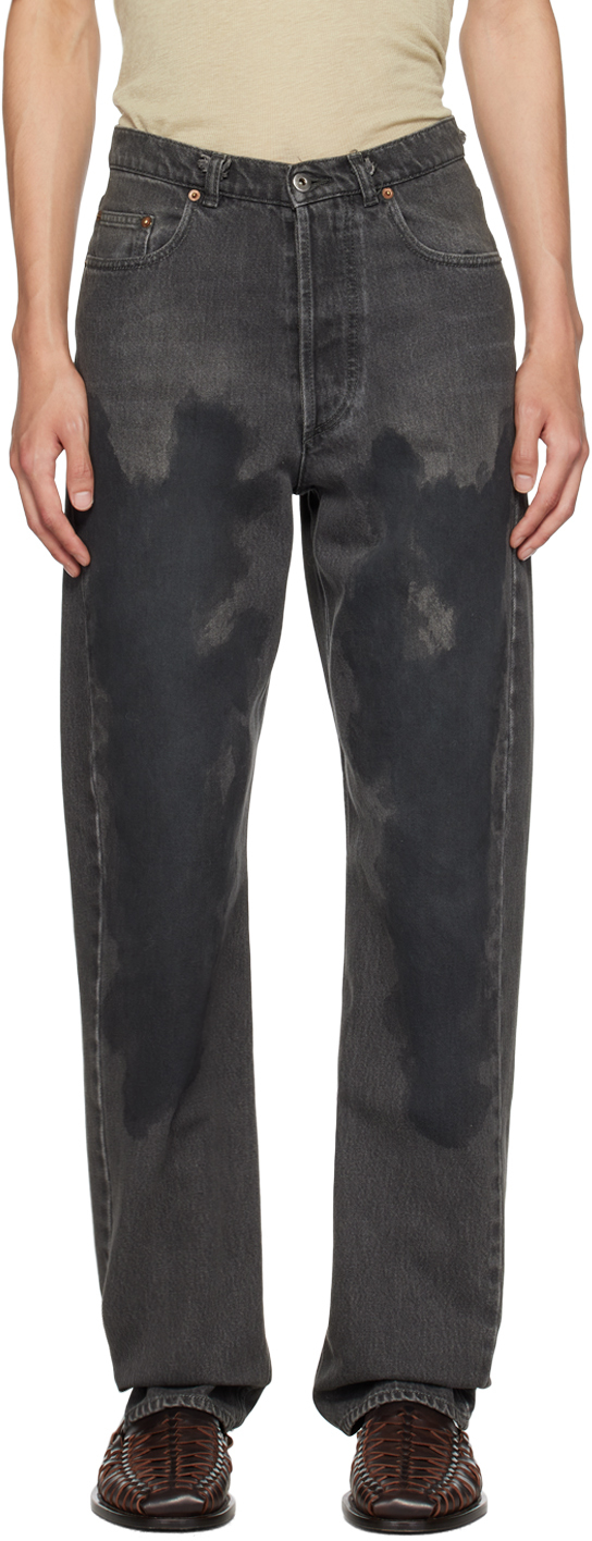 Shop Magliano Gray Unregular Jeans In 03 Officina Washed