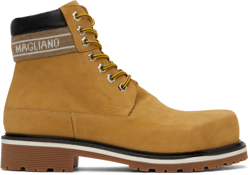 Magliano Tan Monsterpillar Boots In Lh96 Thick Suede