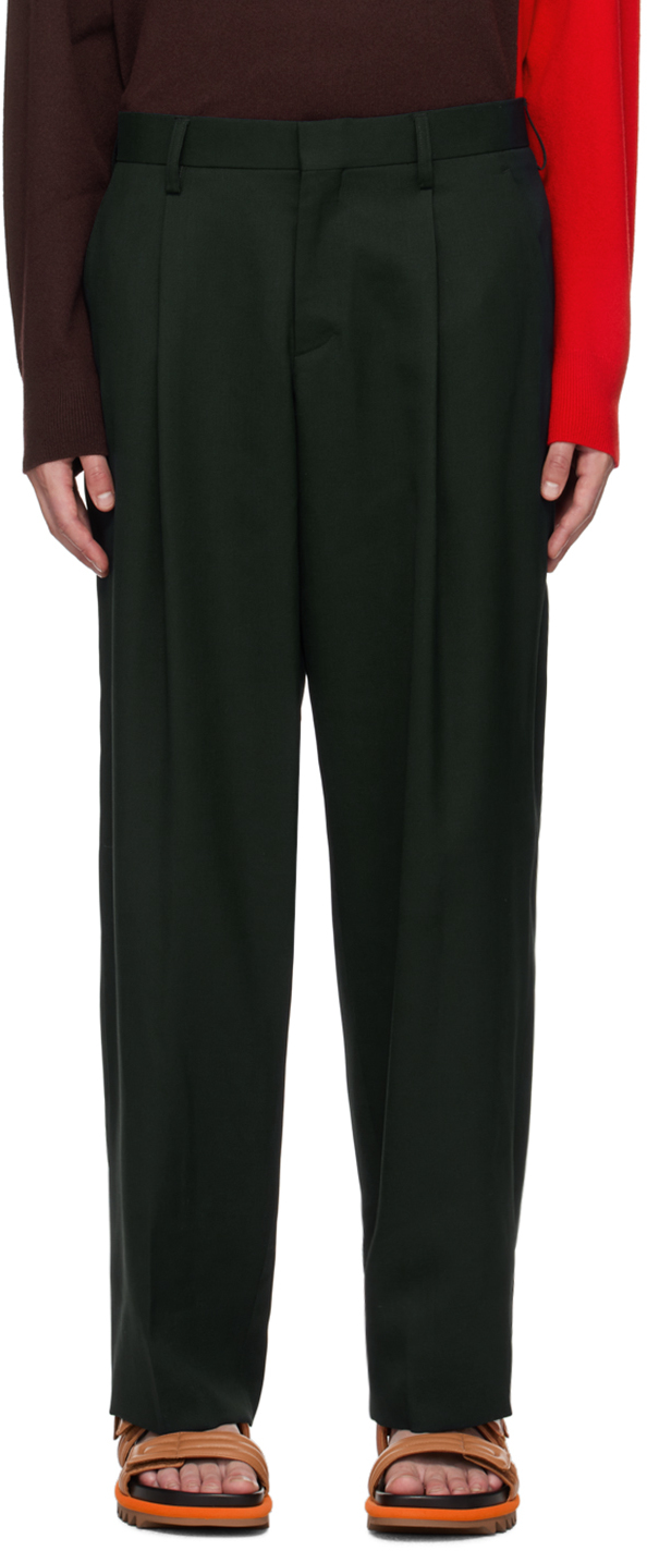 Kolor Green Pleated Trousers In A-viridian