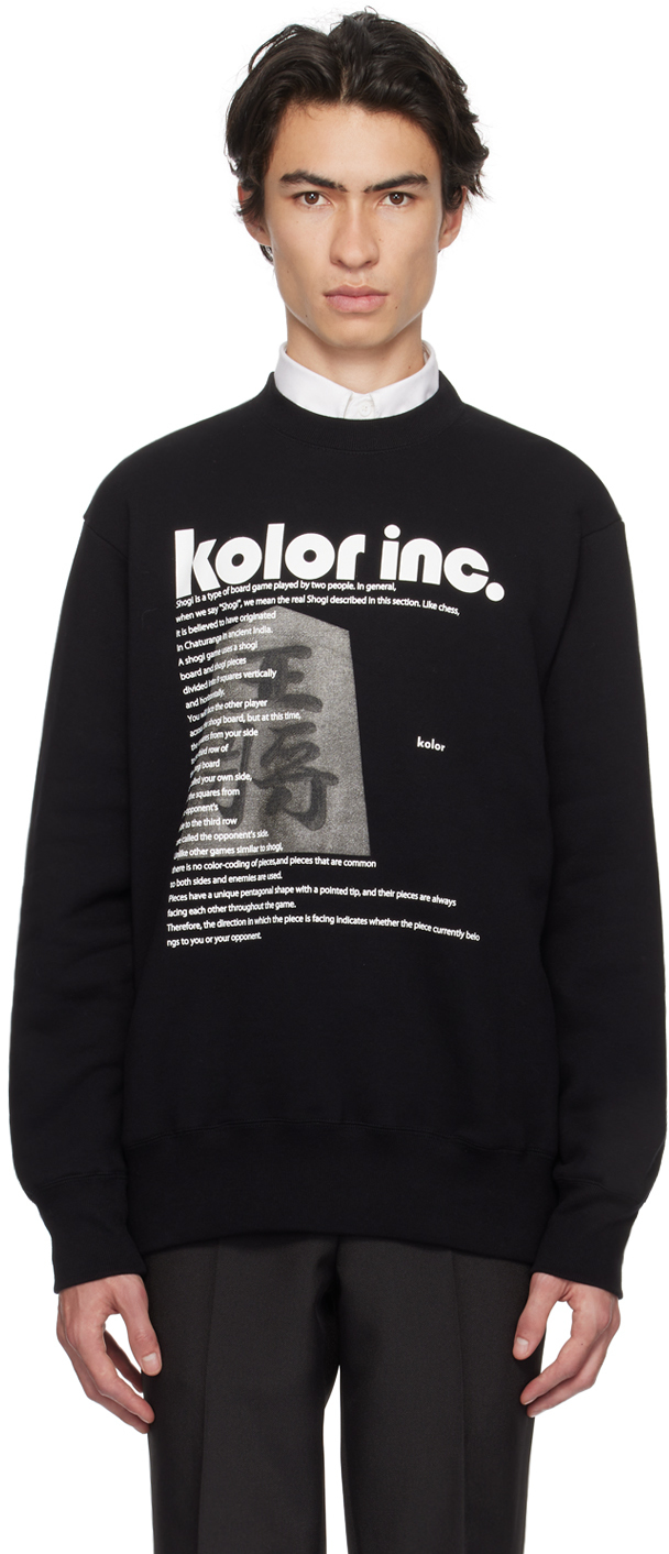 Shop Kolor Black Printed Sweatshirt In D-black