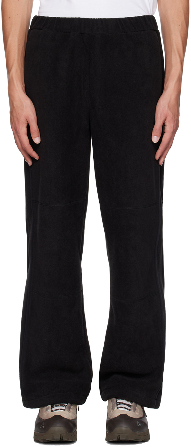 Black Embroidered Logo Lounge Pants by RAINS on Sale