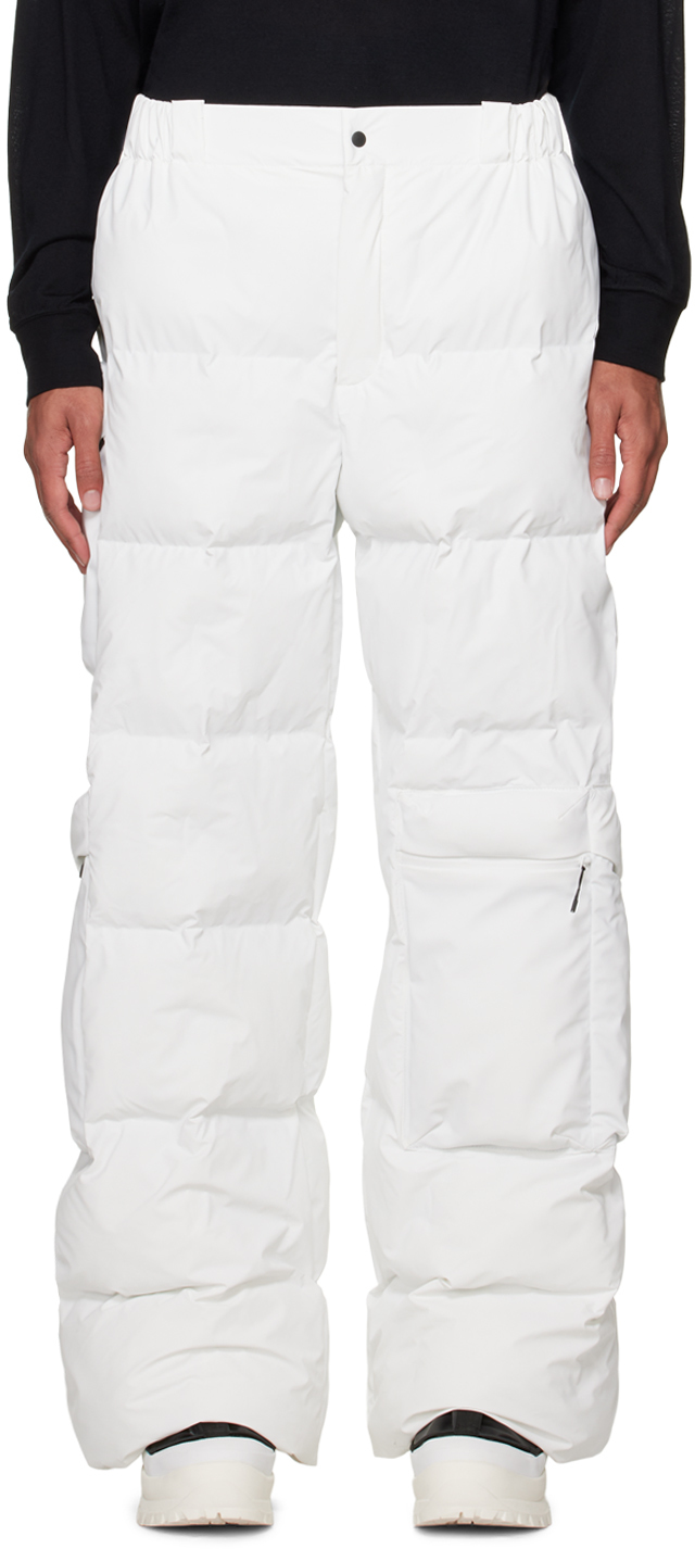 Shop Rains White Harbin Cargo Pants In Powder