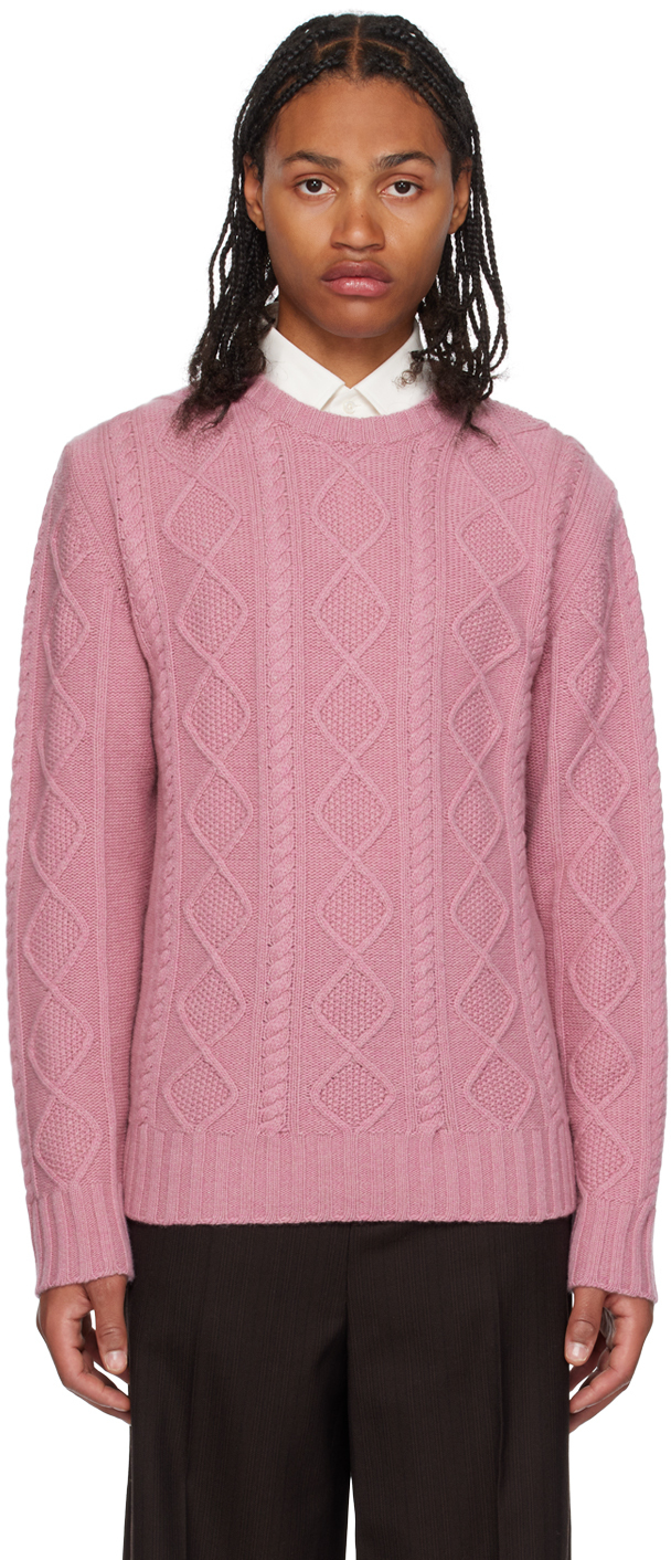 Husbands Pink Crewneck Sweater In Bubblegum