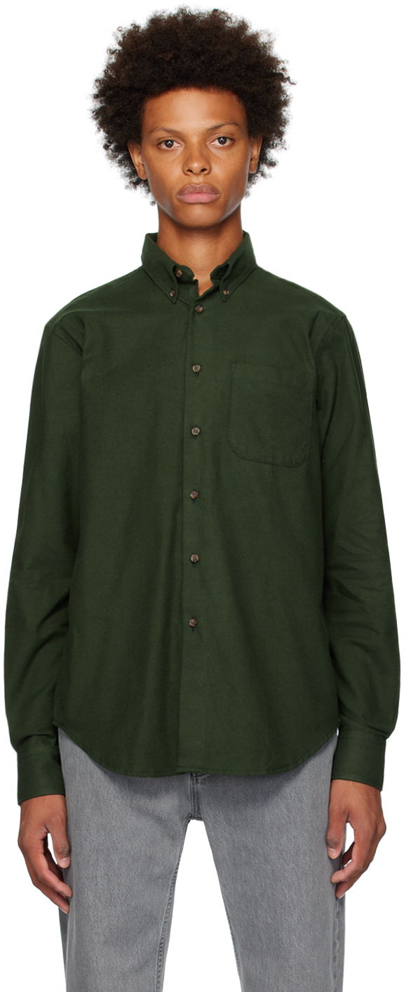 Naked And Famous Green Easy Shirt In Forest
