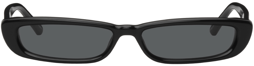 Attico Black Linda Farrow Edition Thea Sunglasses In Black/ Silver/ Grey