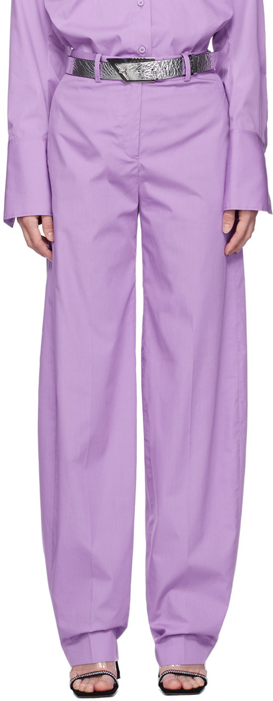 Shop Attico Purple Jagger Trousers In 287 Lavander
