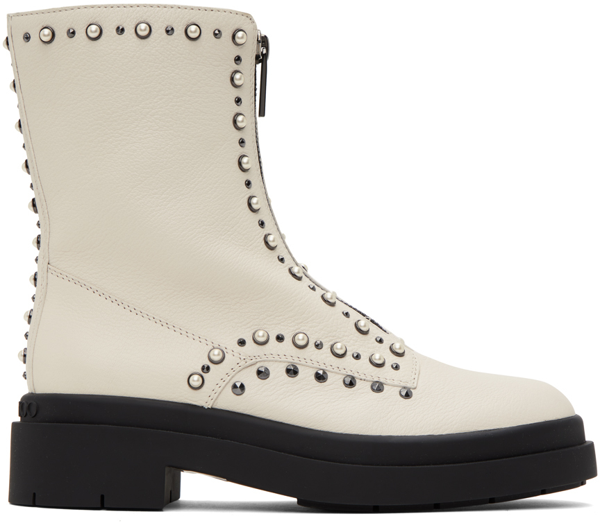 Jimmy choo off hot sale white boots