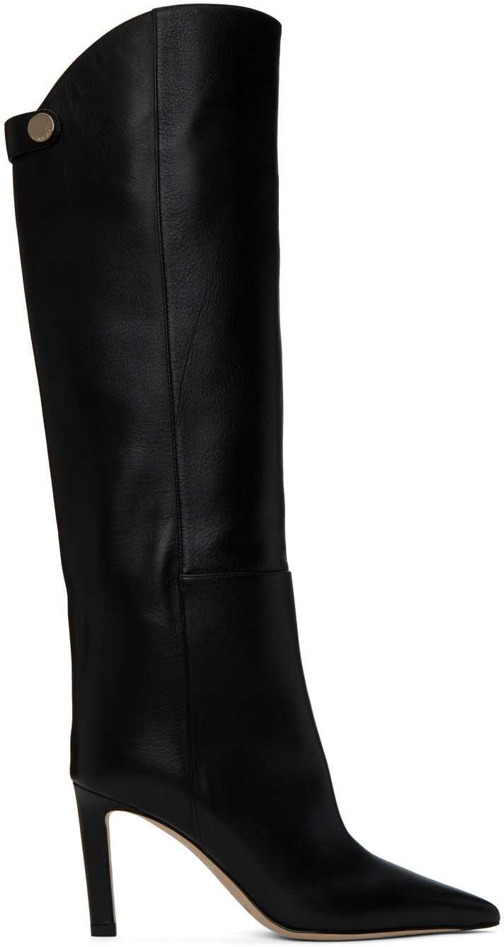 Jimmy Choo Alizze 85 Leather Knee-high Boots In Coffee