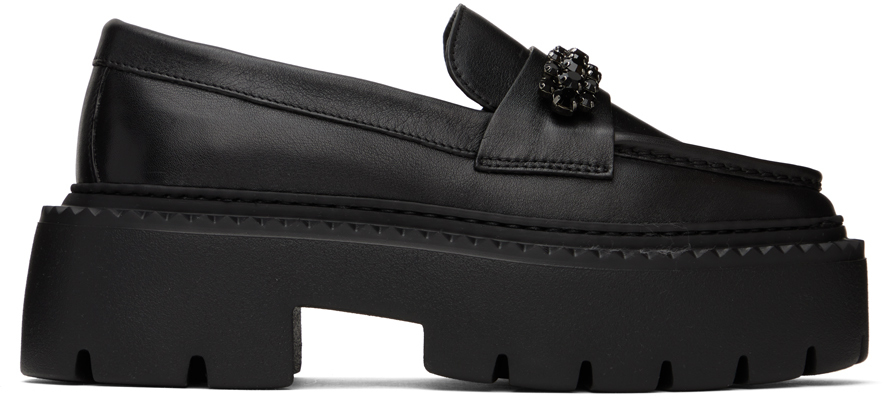 Black Bryer Flat Loafers By Jimmy Choo On Sale