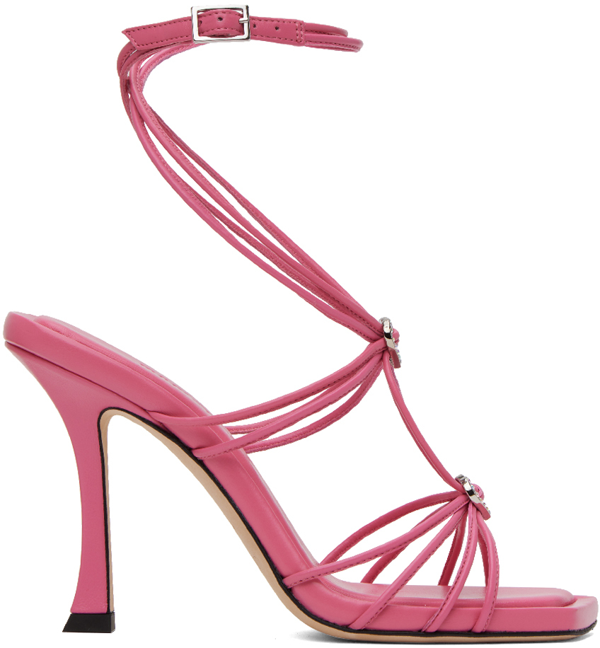 Jimmy Choo: Pink Indiya 100 Heeled Sandals | SSENSE