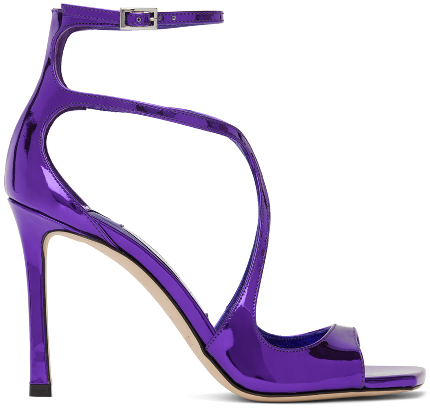 Jimmy Choo: Purple Azia 95 Heeled Sandals | SSENSE