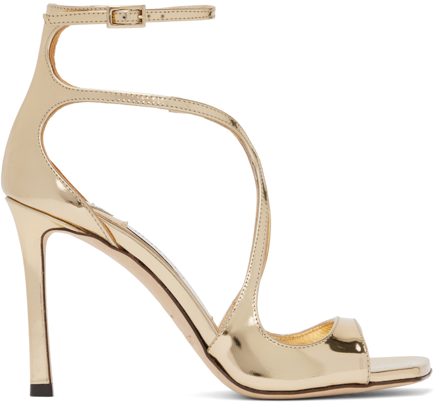 Jimmy Choo: Gold Azia 95 Pumps | SSENSE