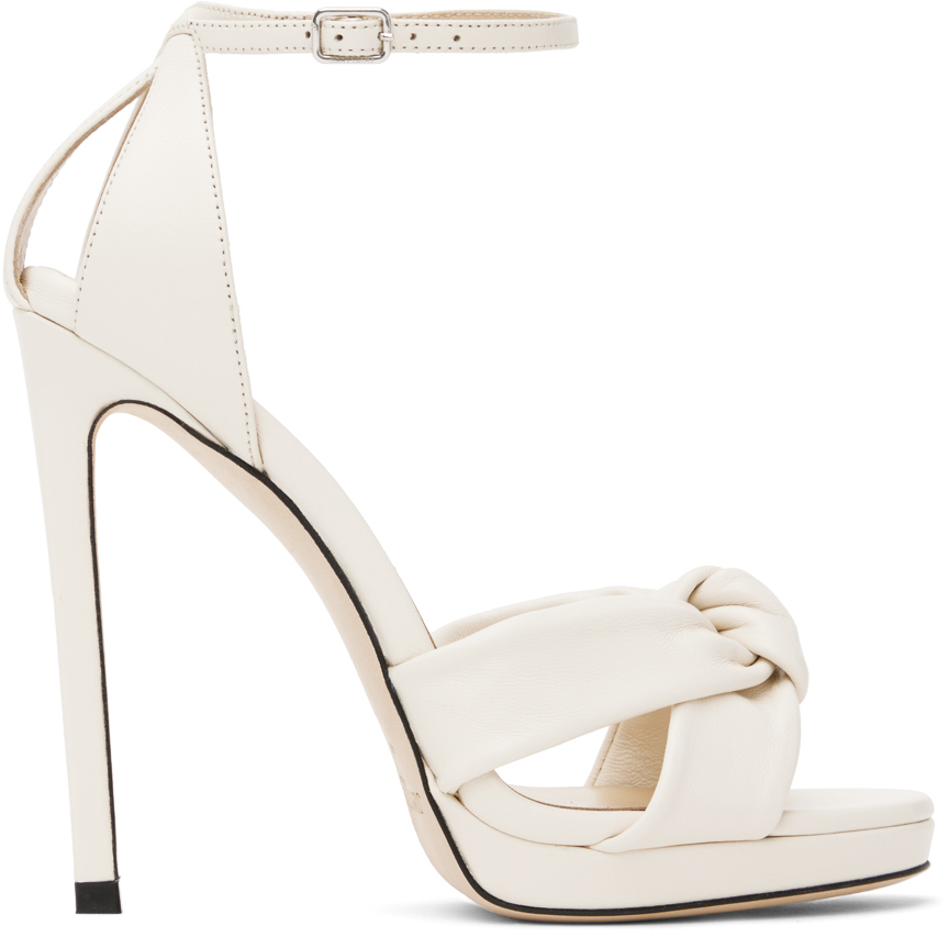 Jimmy Choo: White Rosie 120 Platform Sandals | SSENSE