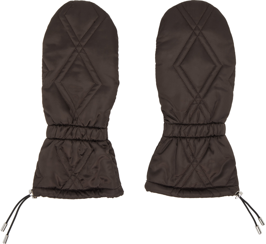 Chopova Lowena Brown Puffer Gloves